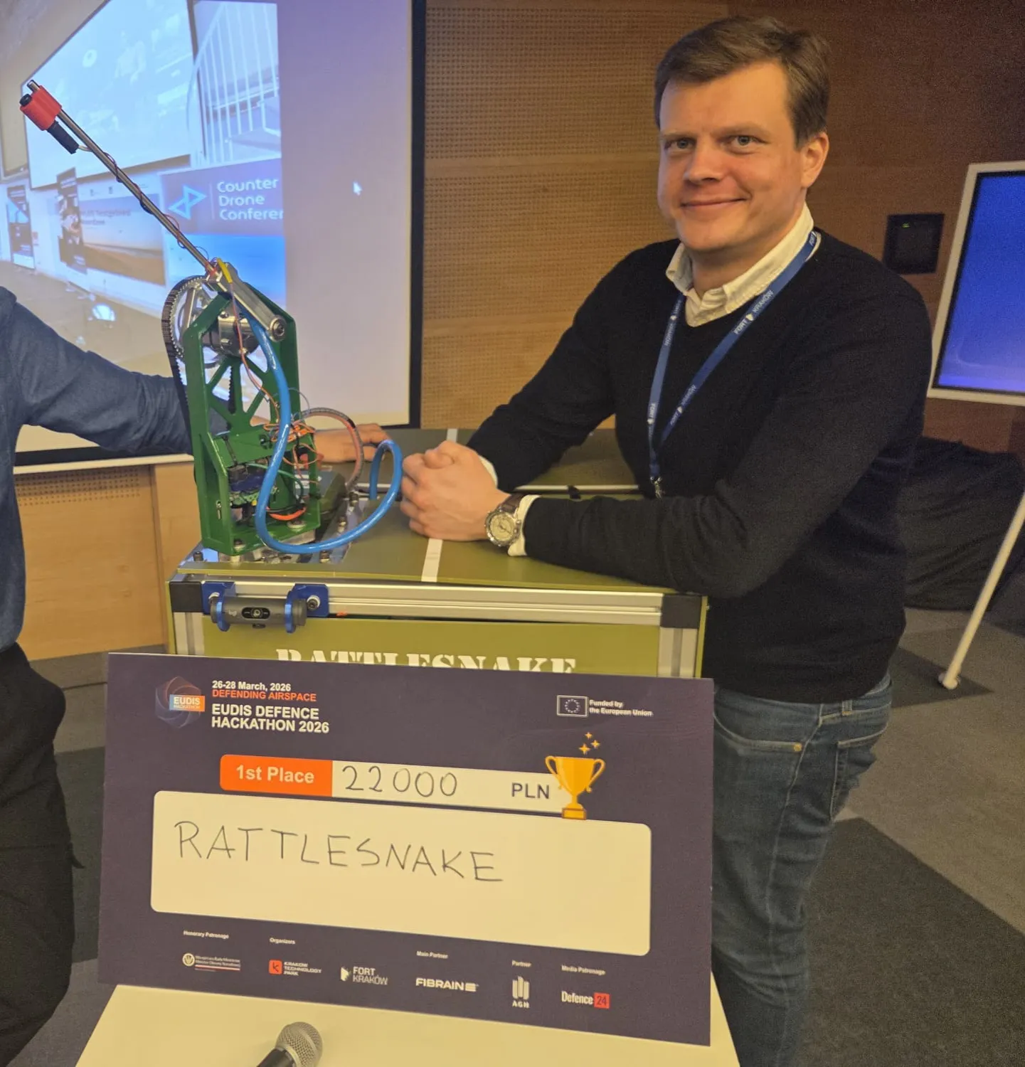 Mateusz with the grand prize